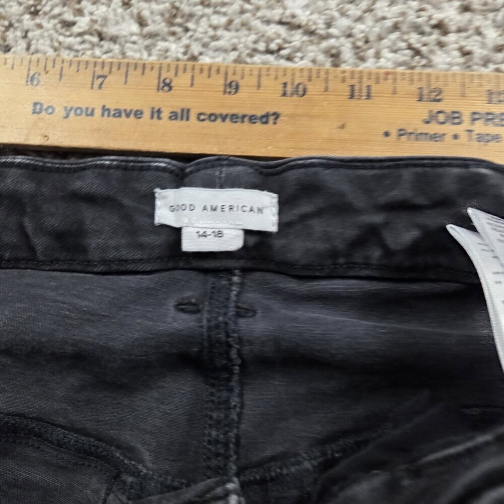 Good American Jeans Women’s 14-18 Faded Black Stretch Skinny Jeans - Picture 3 of 8